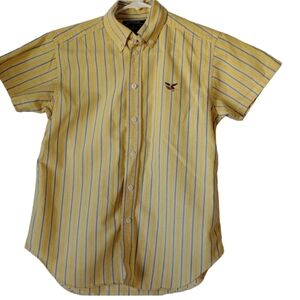 American‎ Living Button Down Shirt Boy M 12/14 Yellow Short Sleeve Casual School